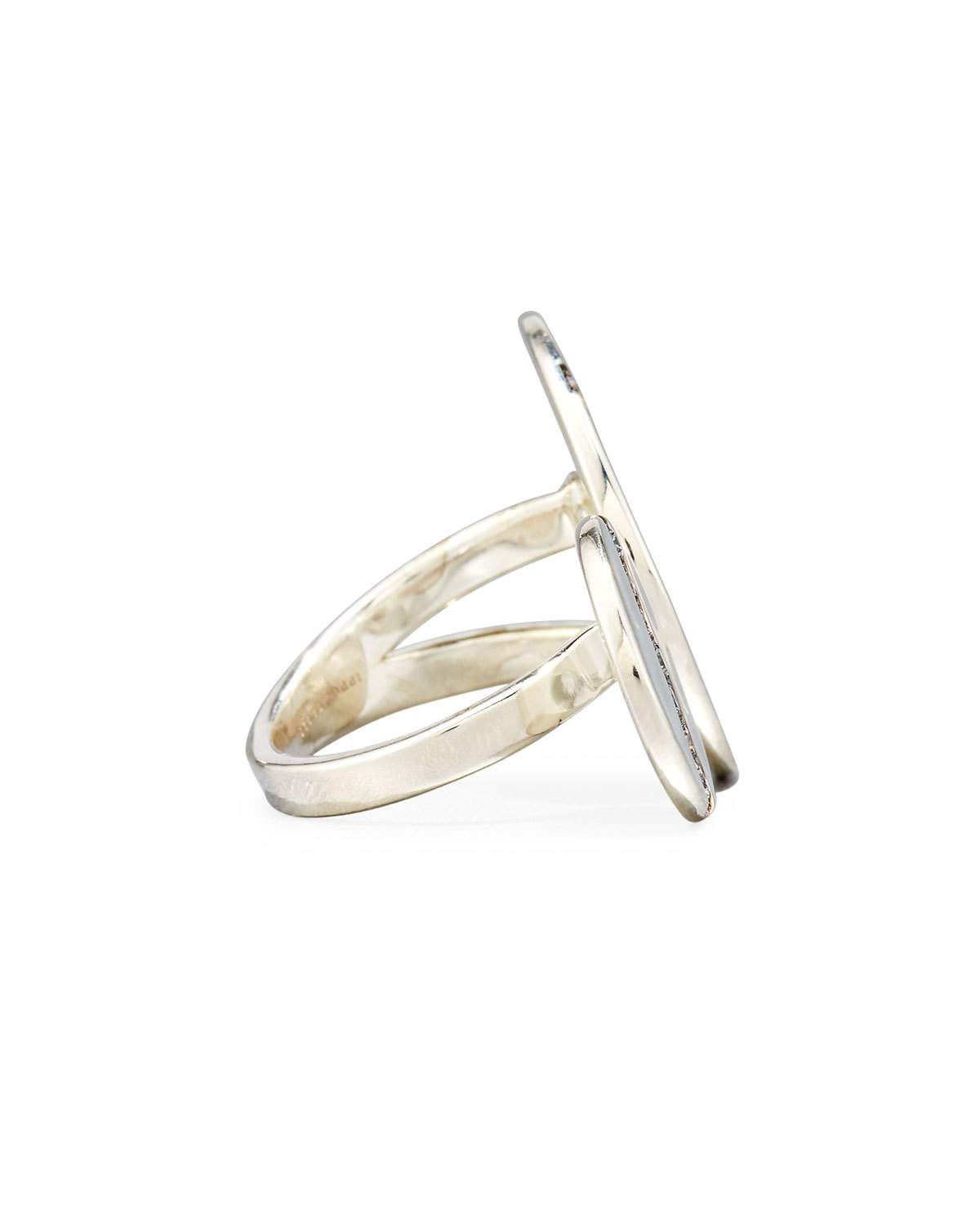 Sterling Silver Open Double-Disc Ring with Diamonds