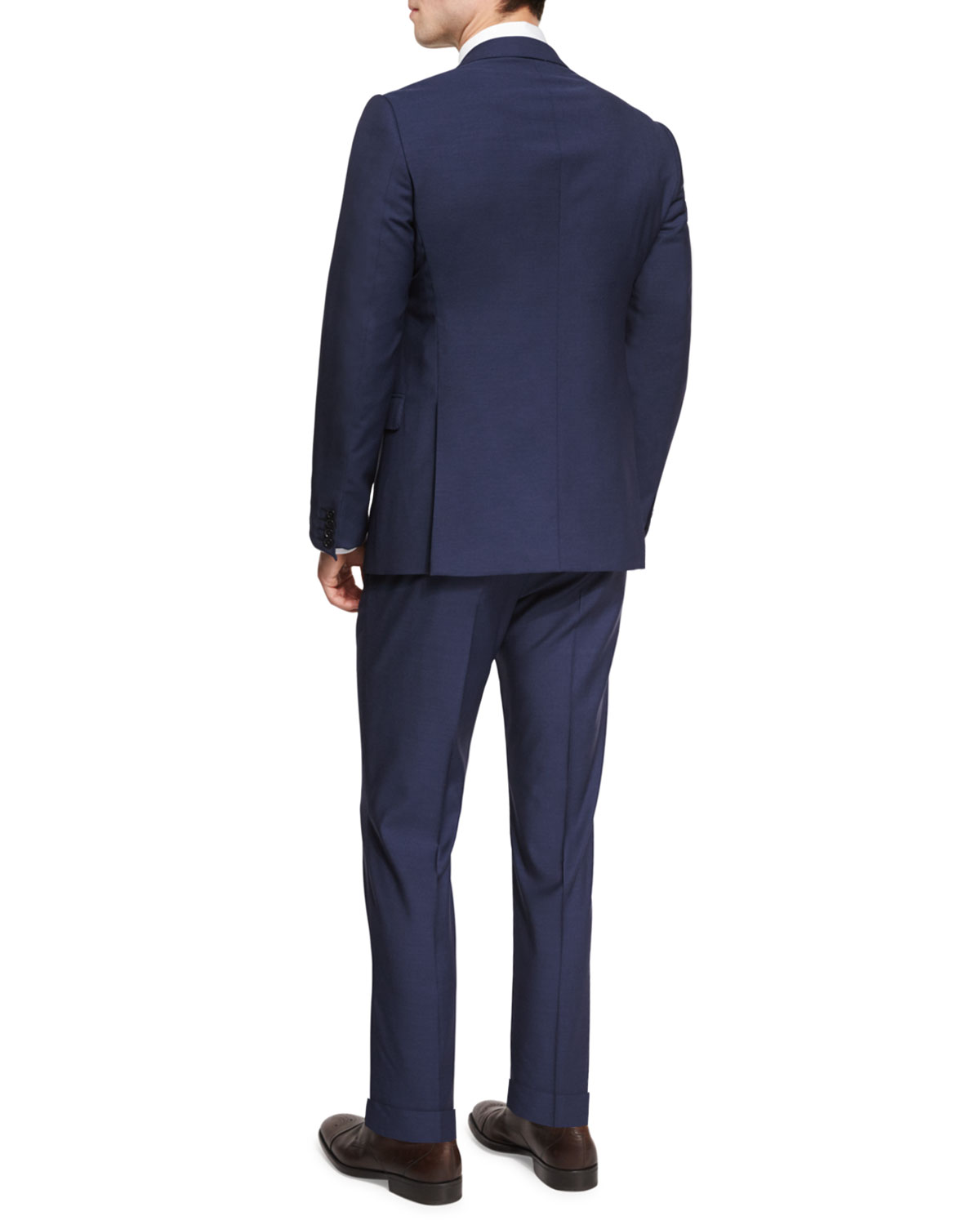 M-Line Solid Two-Piece Wool Suit, Navy