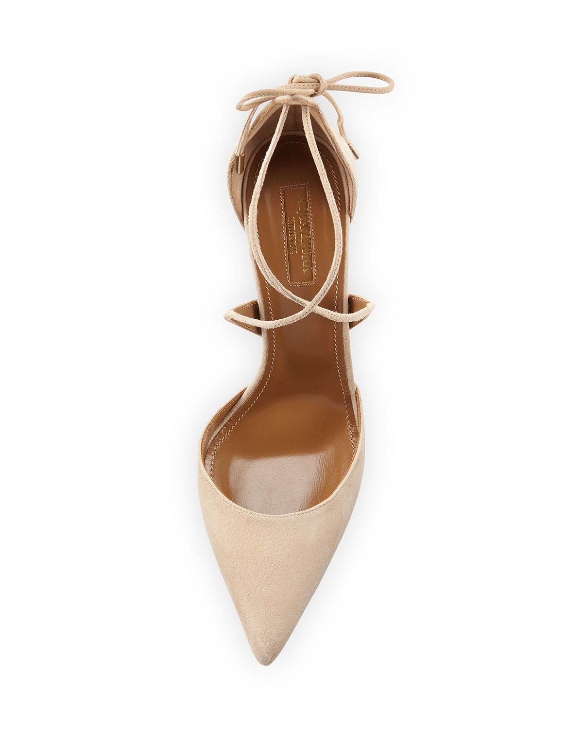 Matilde Suede Crisscross Pump, Nude