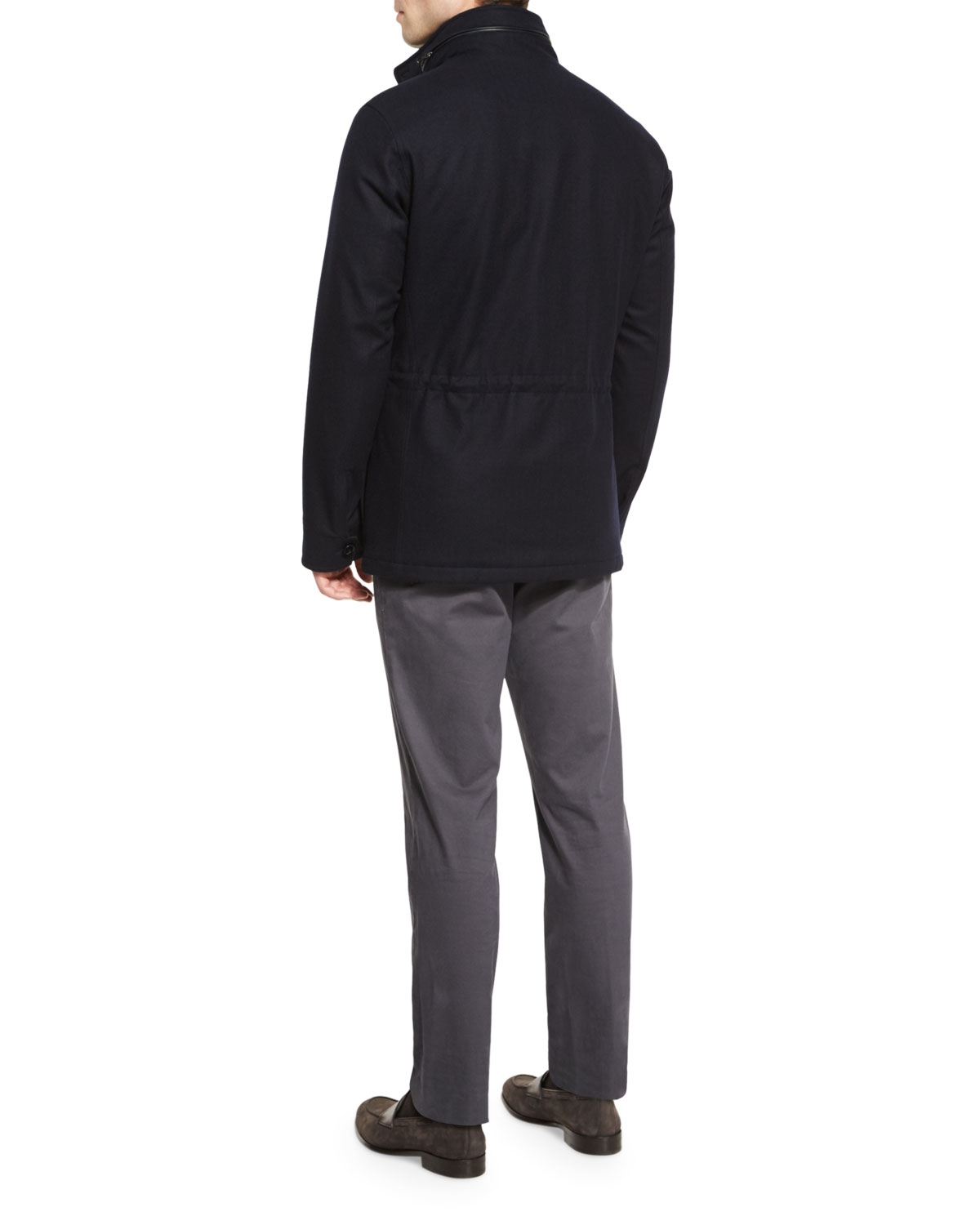 Elements Trofeo Wool/Cashmere Safari Jacket, Navy