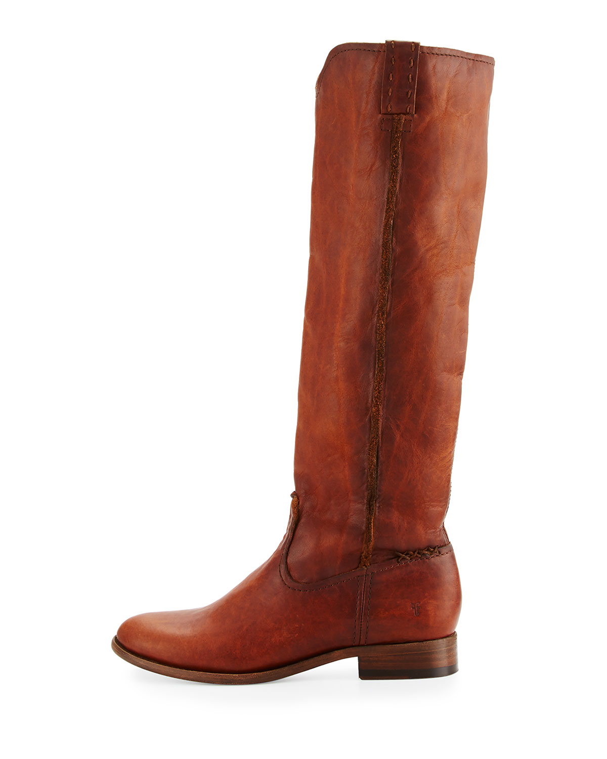 Cara Leather Knee Boot, Cognac