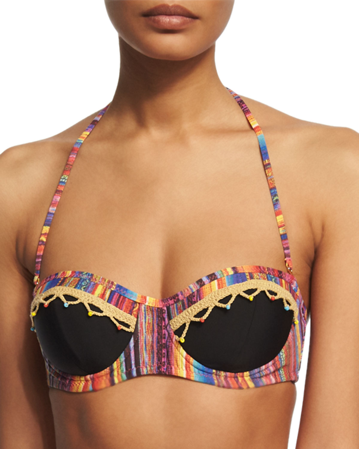 Bahia Coast Printed Bandeau Swim Top