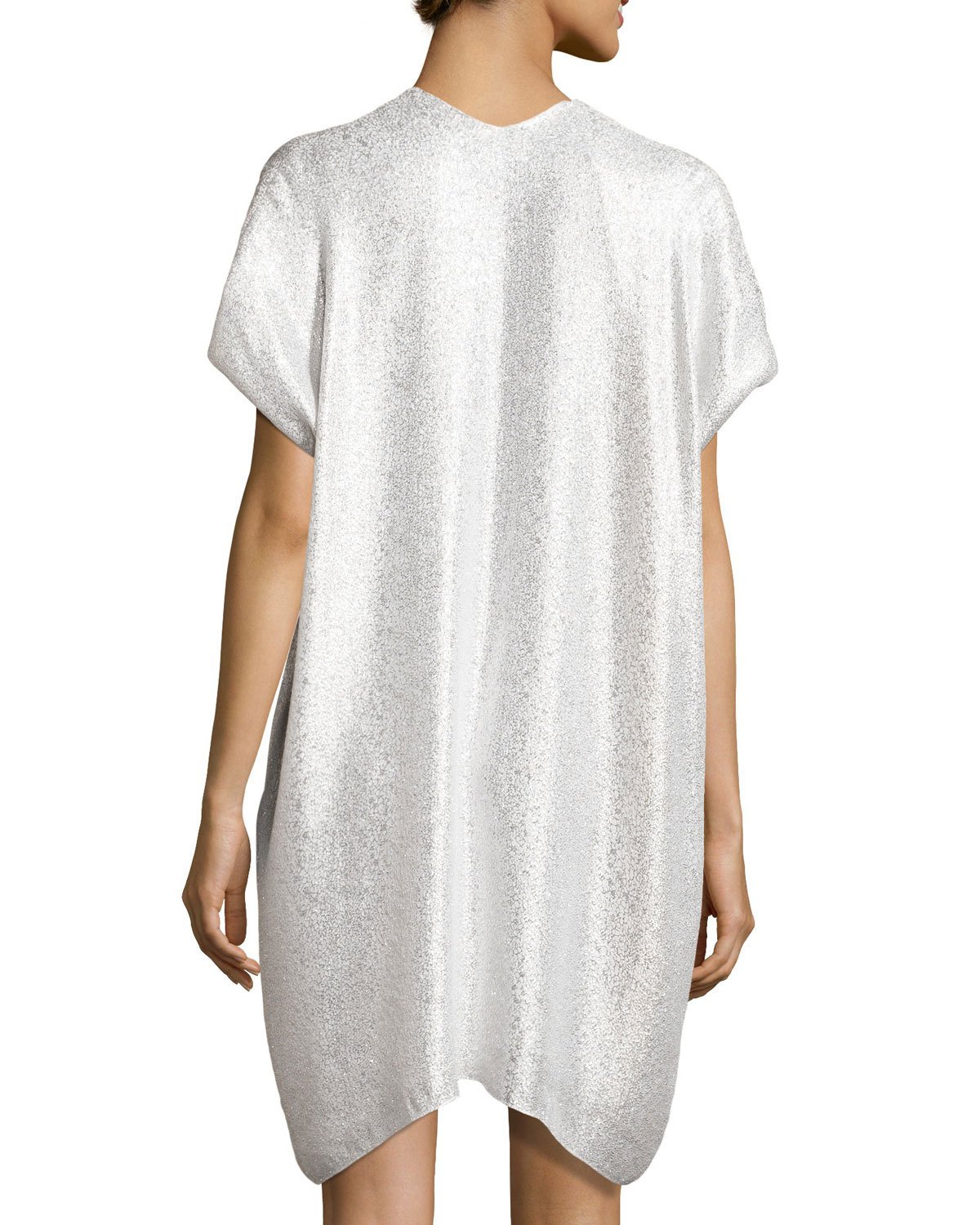 Metallic Slip Lounge Dress, White