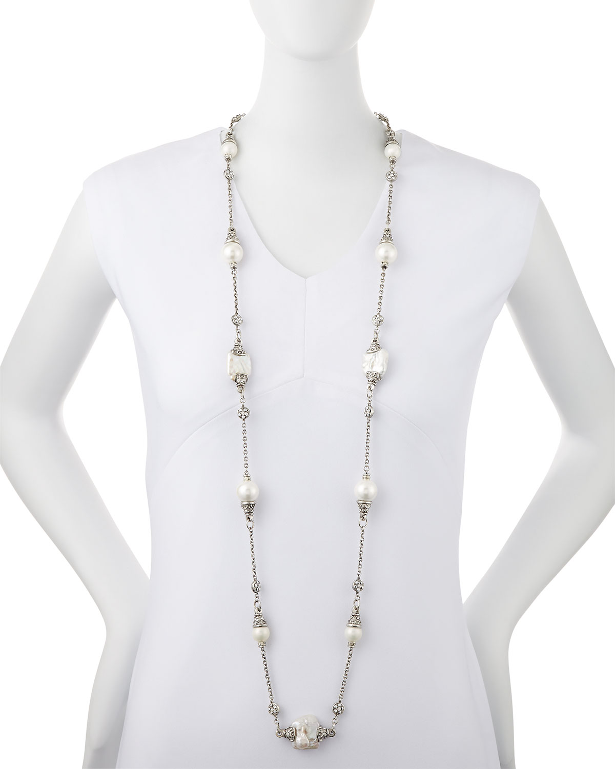 Simulated-Pearl Single-Strand Necklace