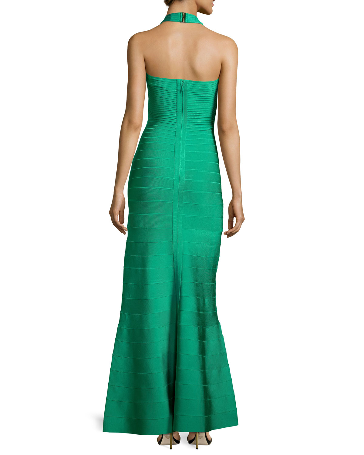 Halter Bandage Mermaid Gown, Green