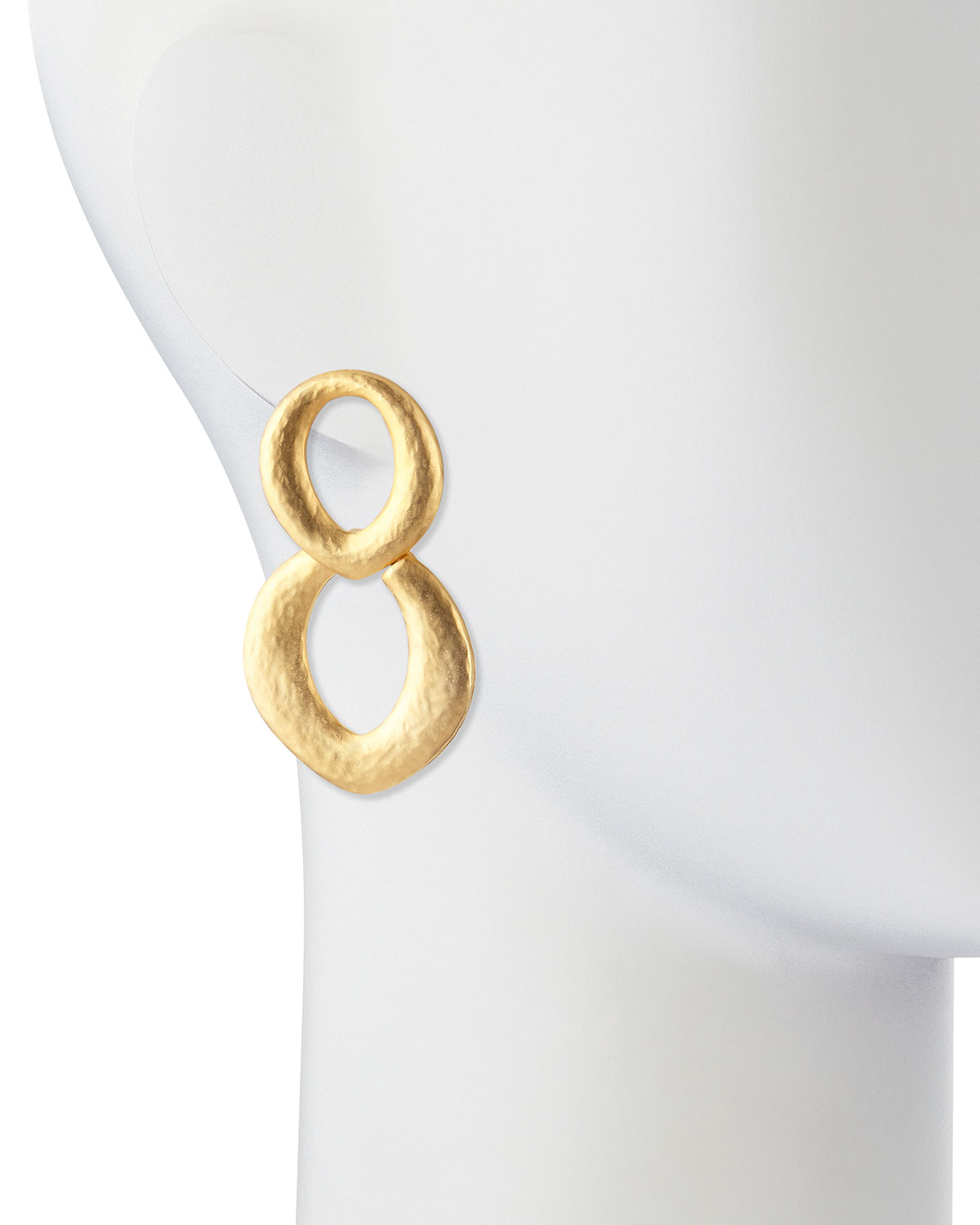 Golden Satin Link Doorknocker Earrings