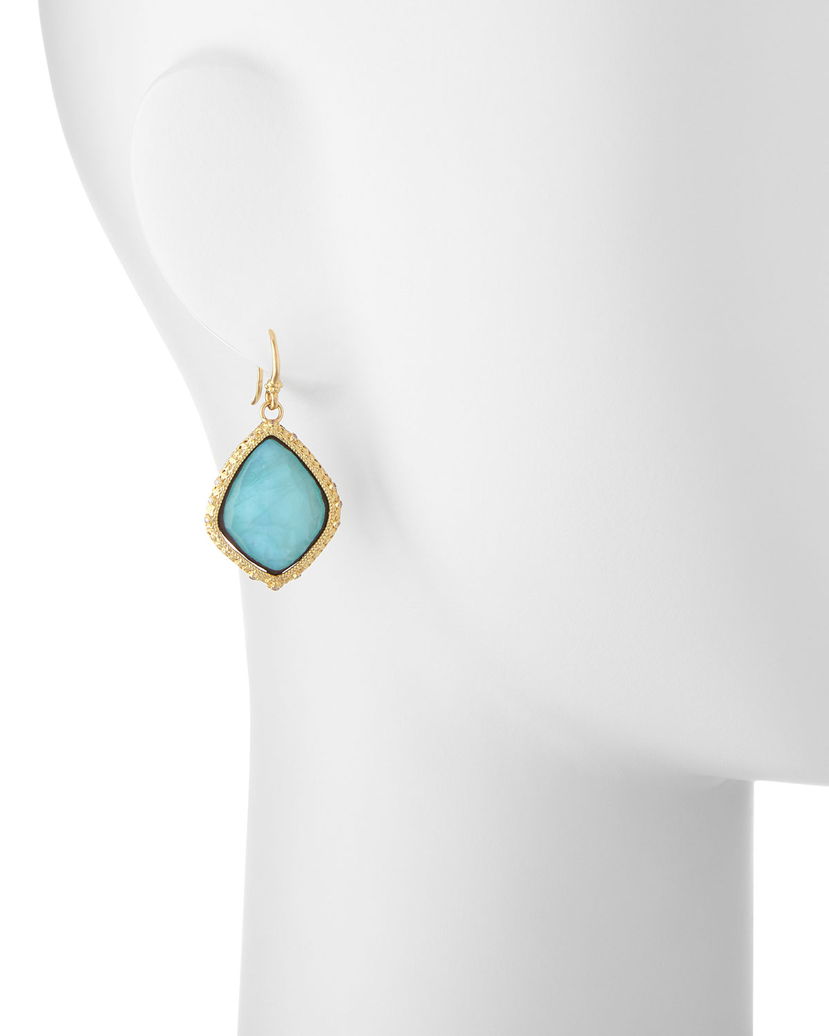 old world blue turquoise kite earrings