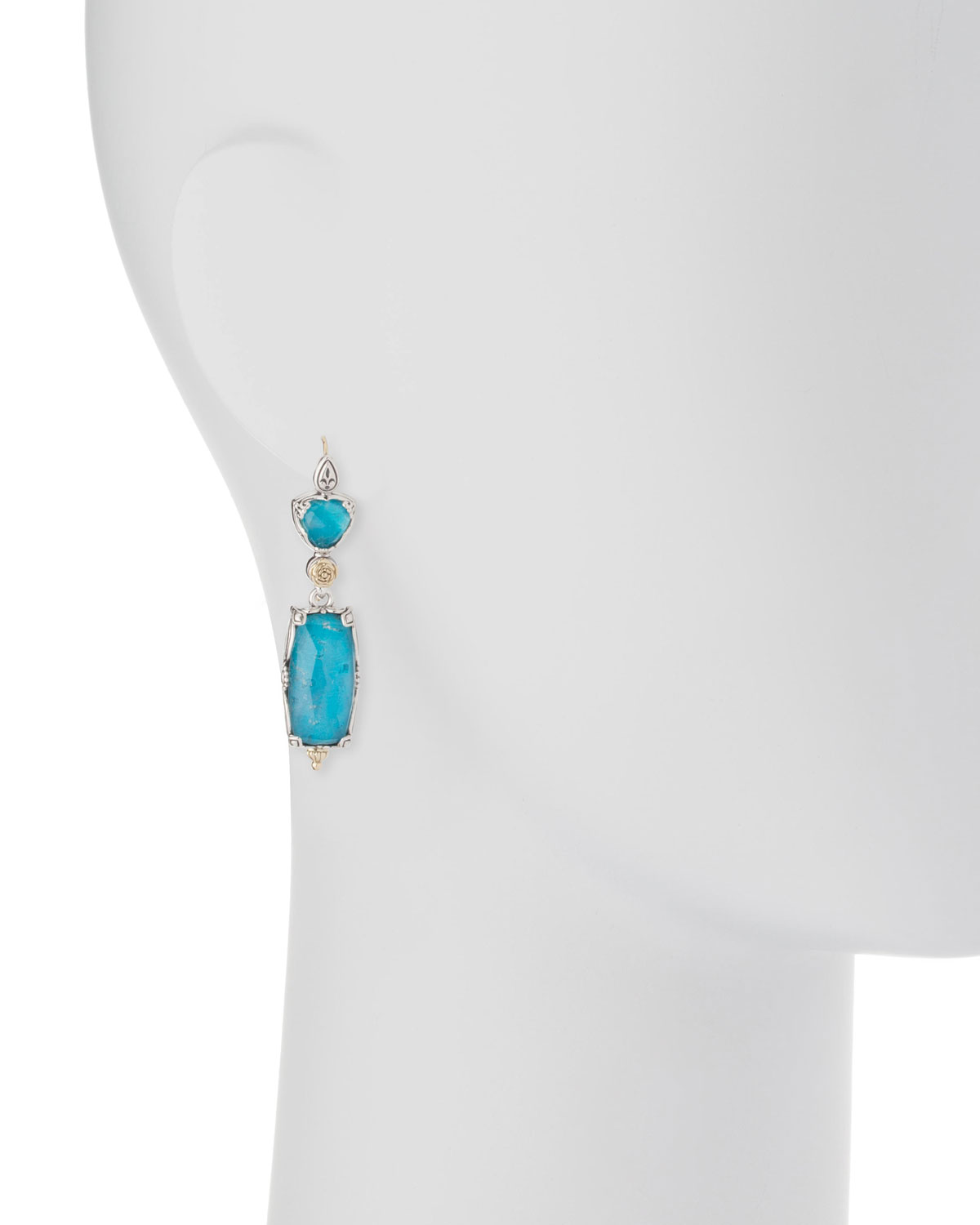 Long Chrysocolla Doublet Earrings