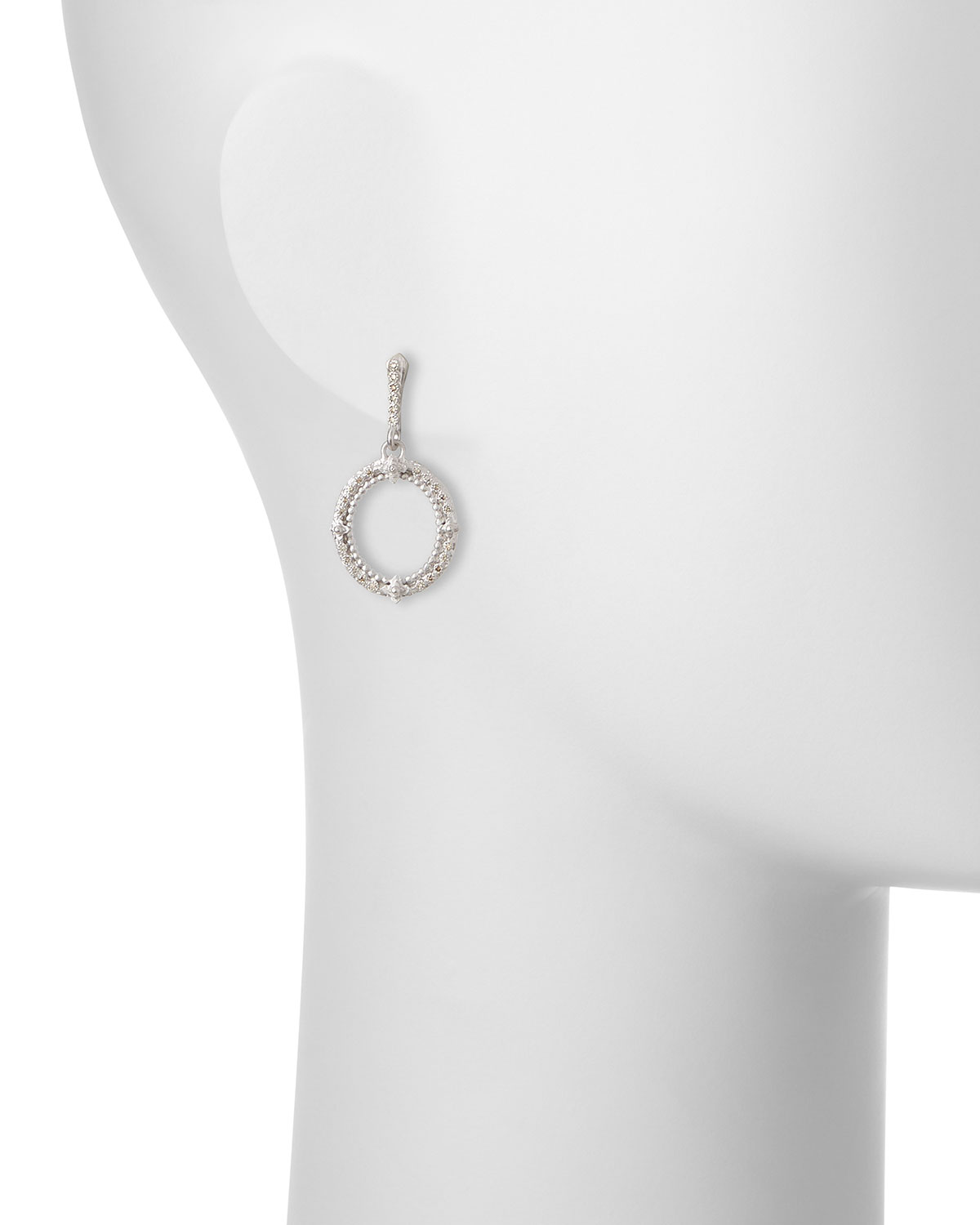 New World Champagne Diamond Oval Earrings