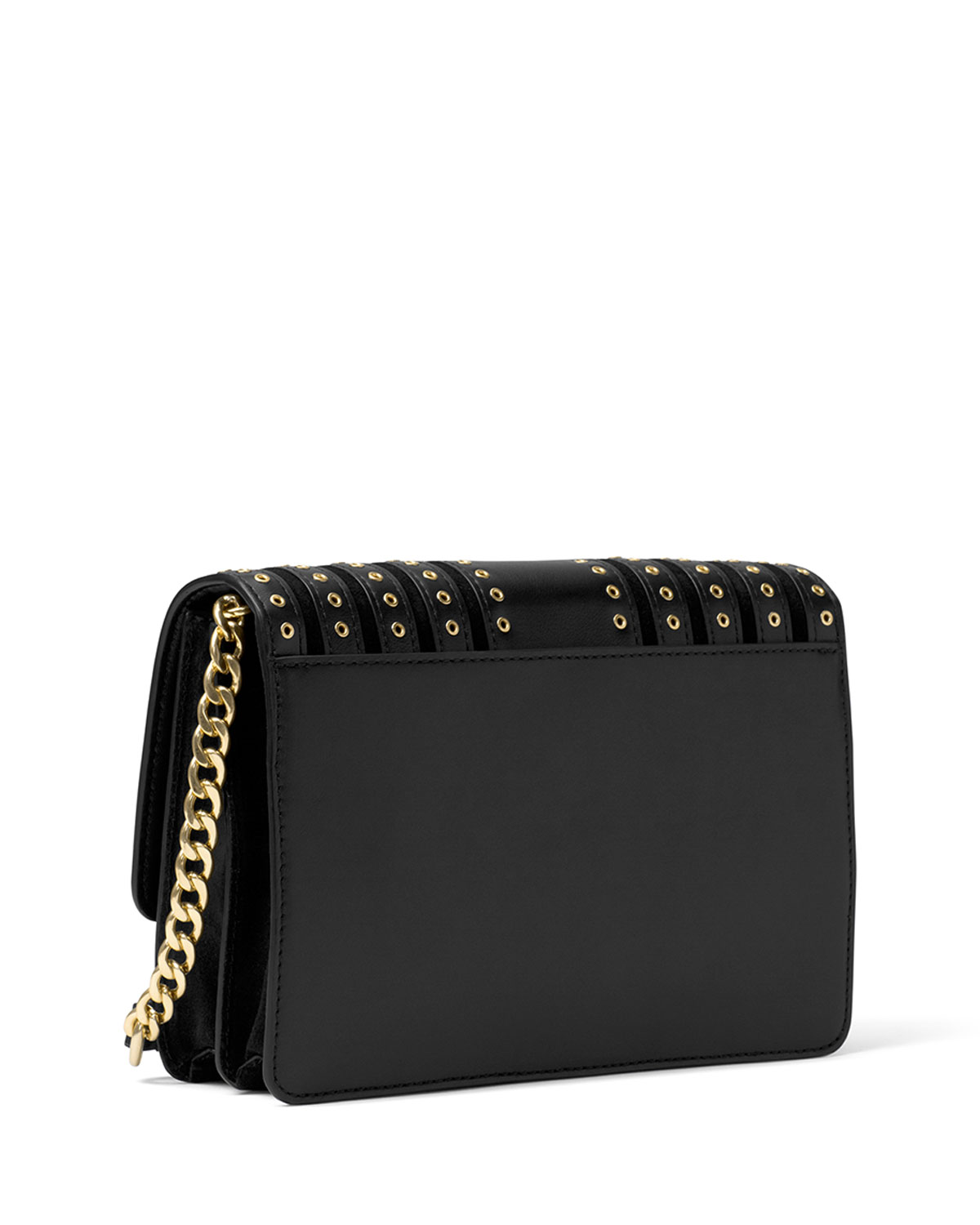 Brooklyn Large Grommet Crossbody Bag, Black