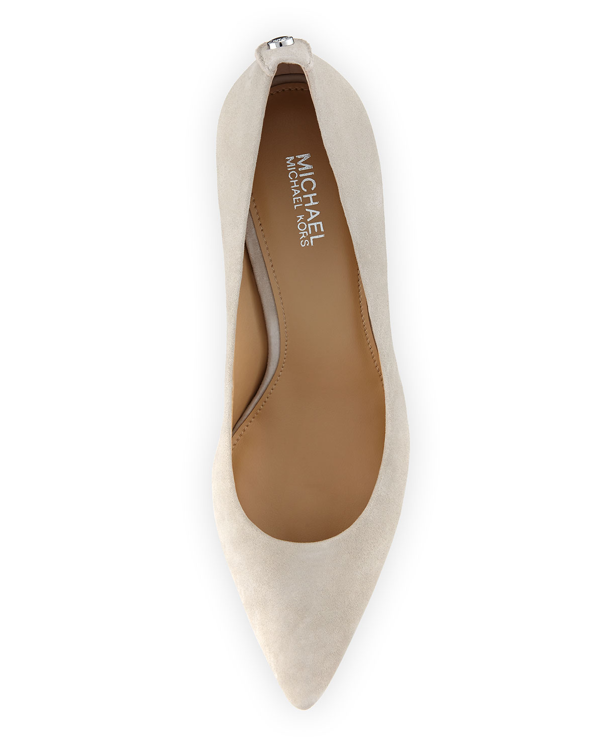 Flex Suede Mid-Heel Pump, Gray