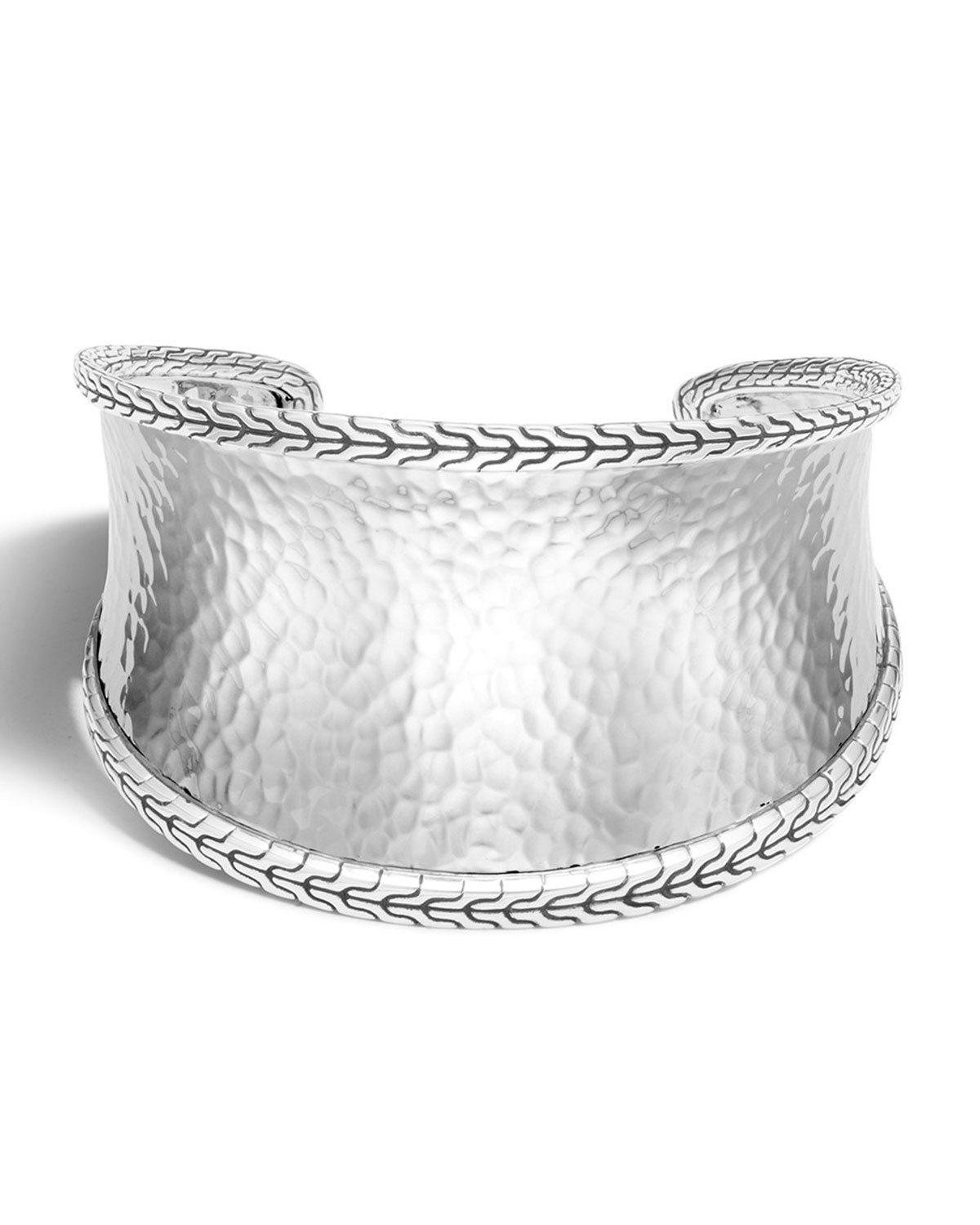 Classic Chain Hammered Small Cuff Bracelet