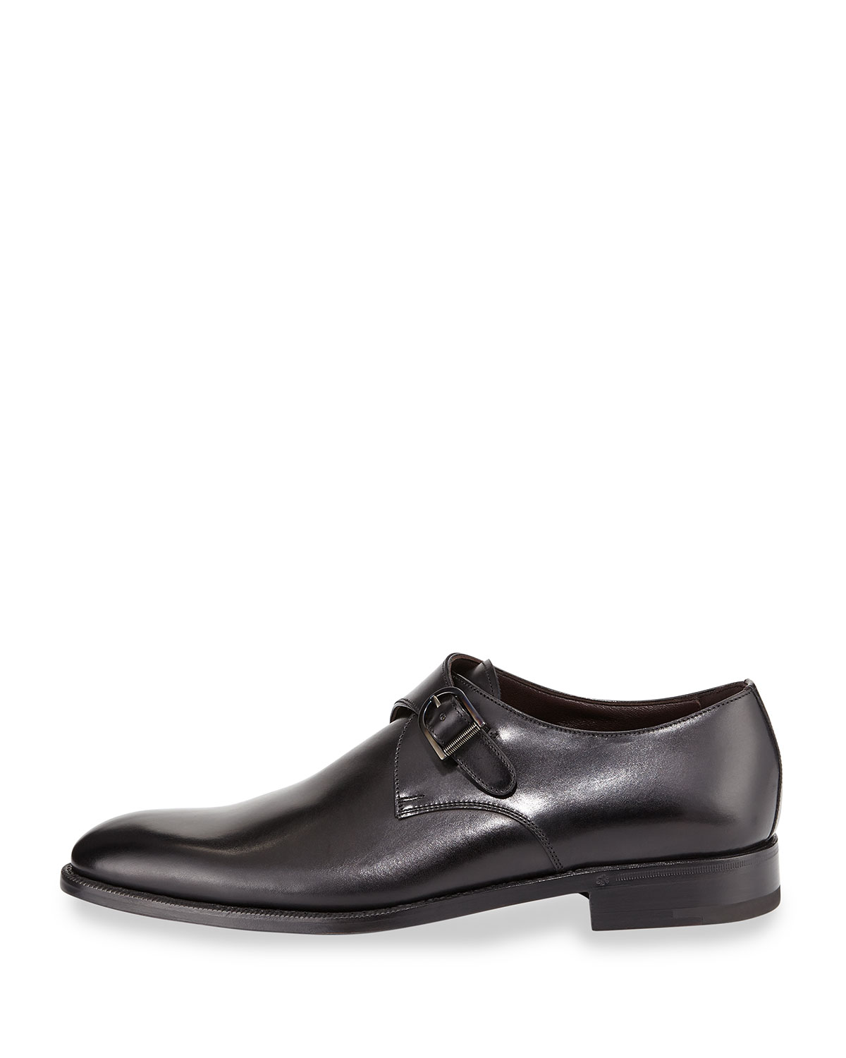 Single Monk Strap Shoe, Black