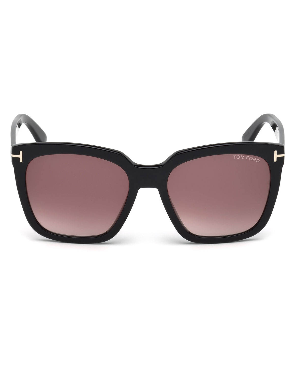 Amarra Square Acetate Sunglasses, Black/Burgundy