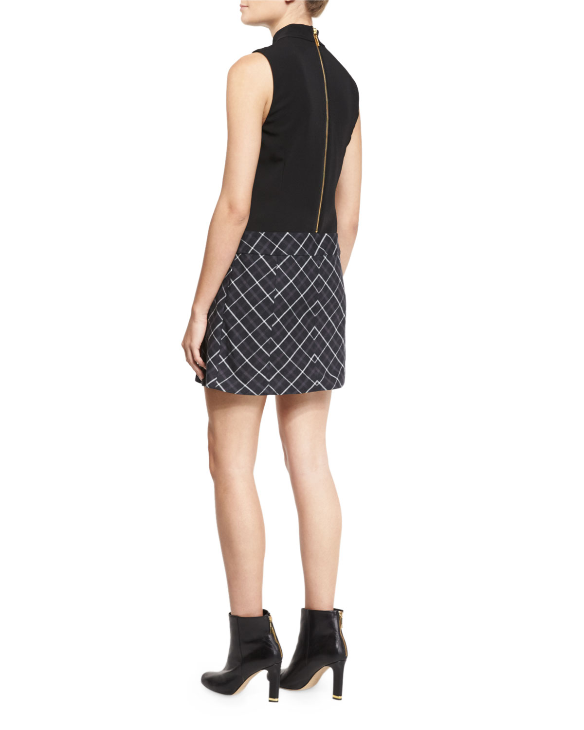 Naya Dress w/Pleated Plaid Skirt