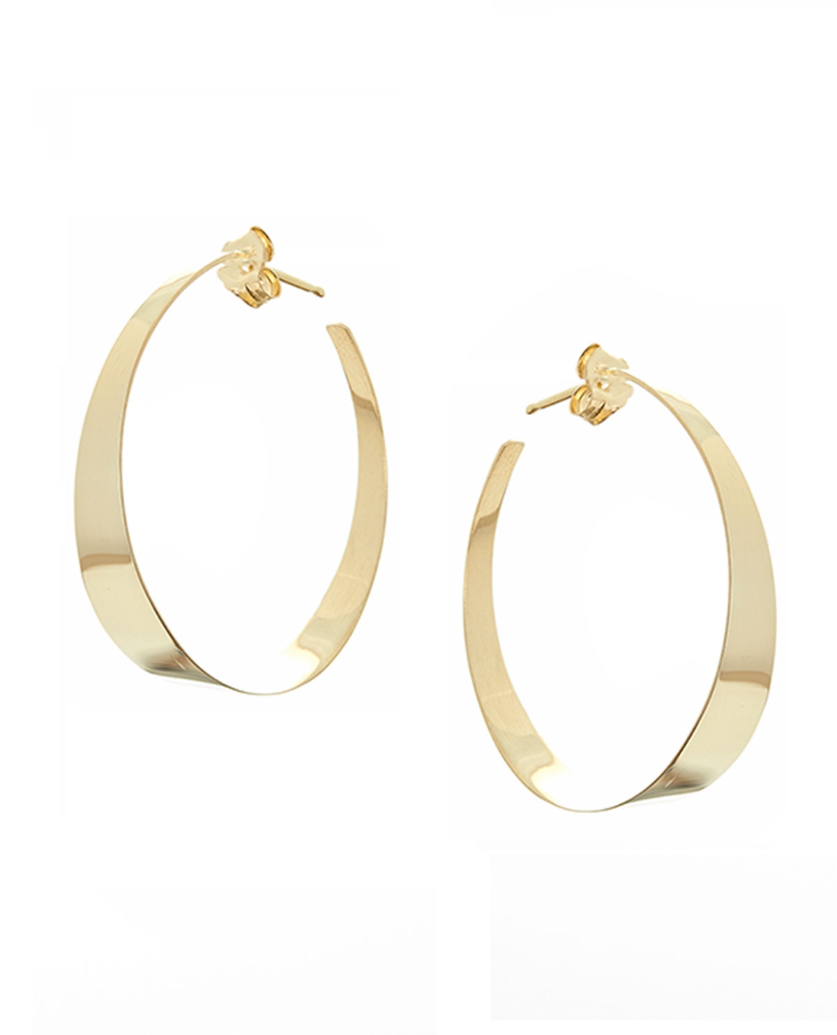 Small Flat Gloss Hoop Earrings