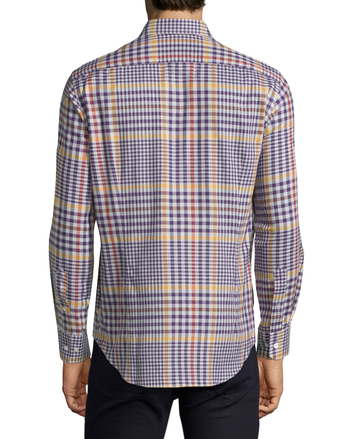 Plaid Flannel Long-Sleeve Sport Shirt, Multi
