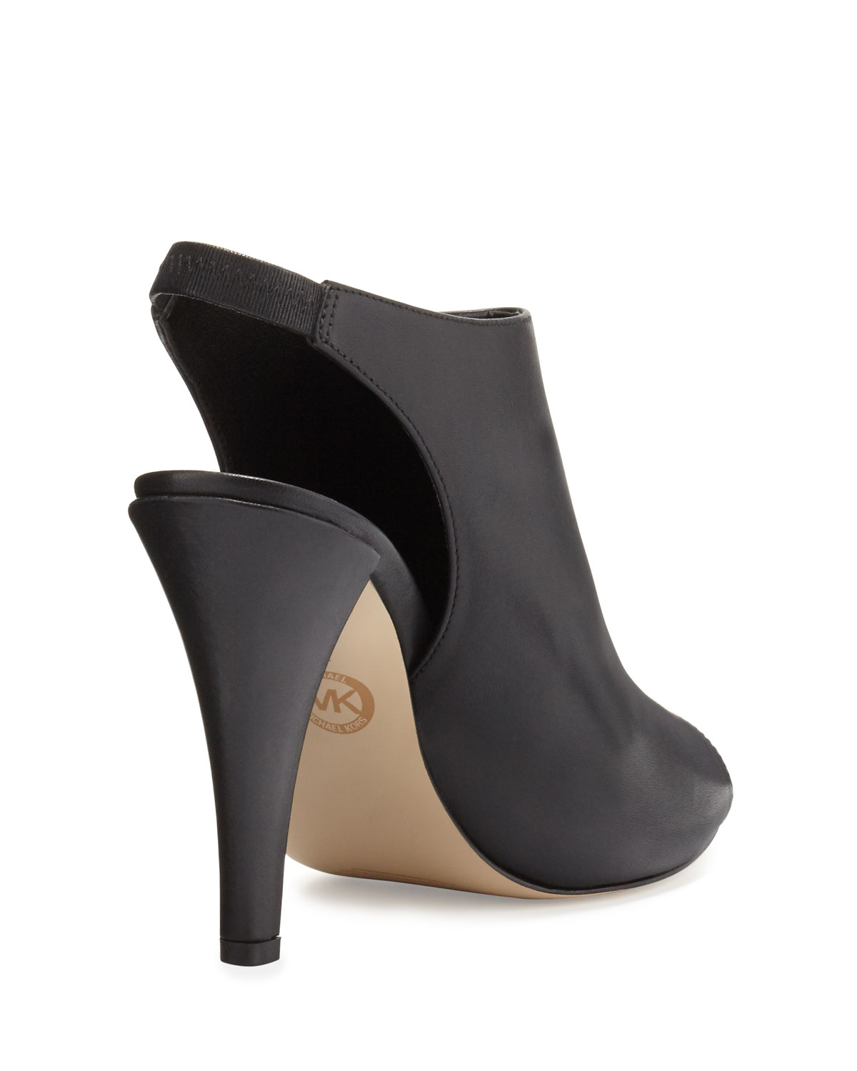 Ashby Leather Slingback Bootie, Black