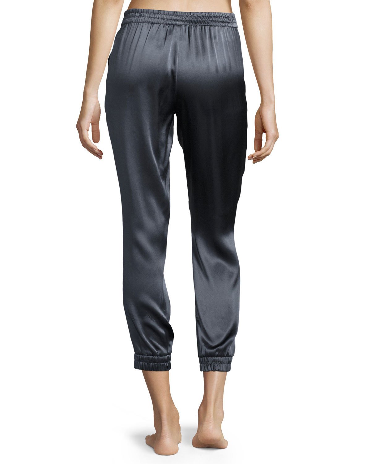 Cropped Satin Lounge Track Pants