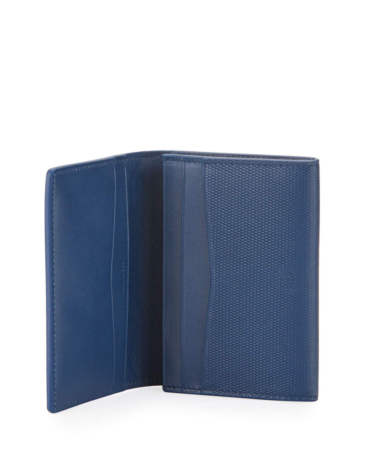 Engine Turn Business Card Case, Blue