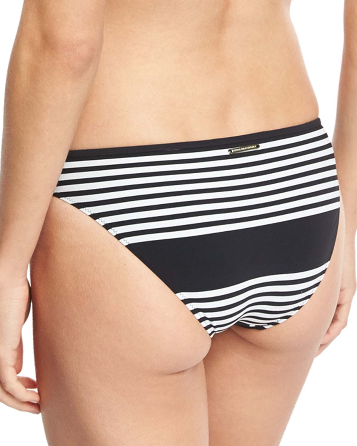 Striped & Polka Dot Swim Bottom, Black/White