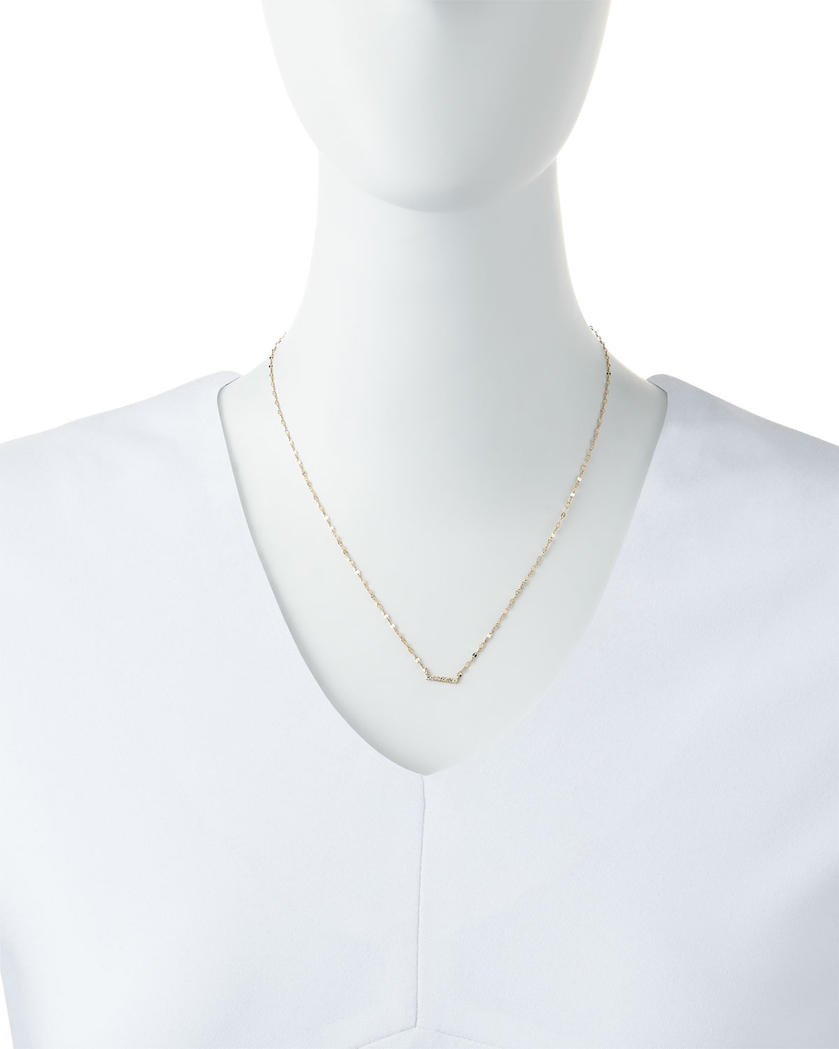 Diamond Bar Pendant Necklace