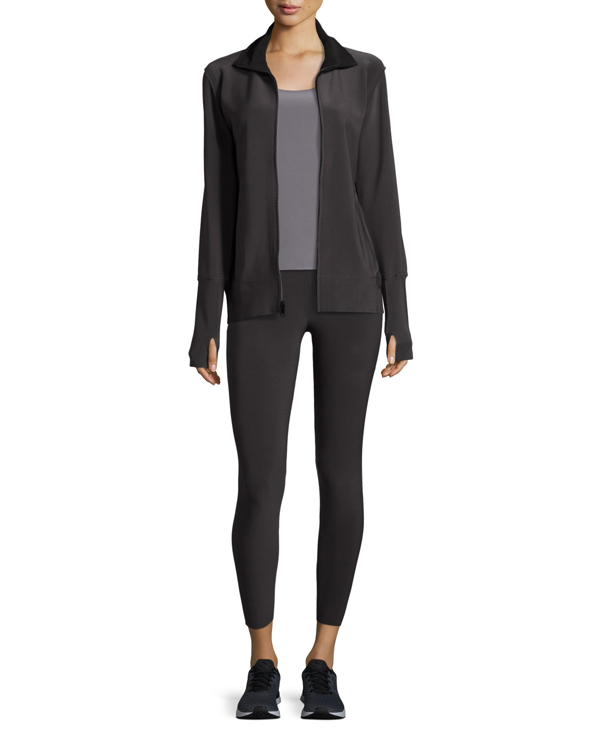 Cropped High-Rise Leggings, Pewter