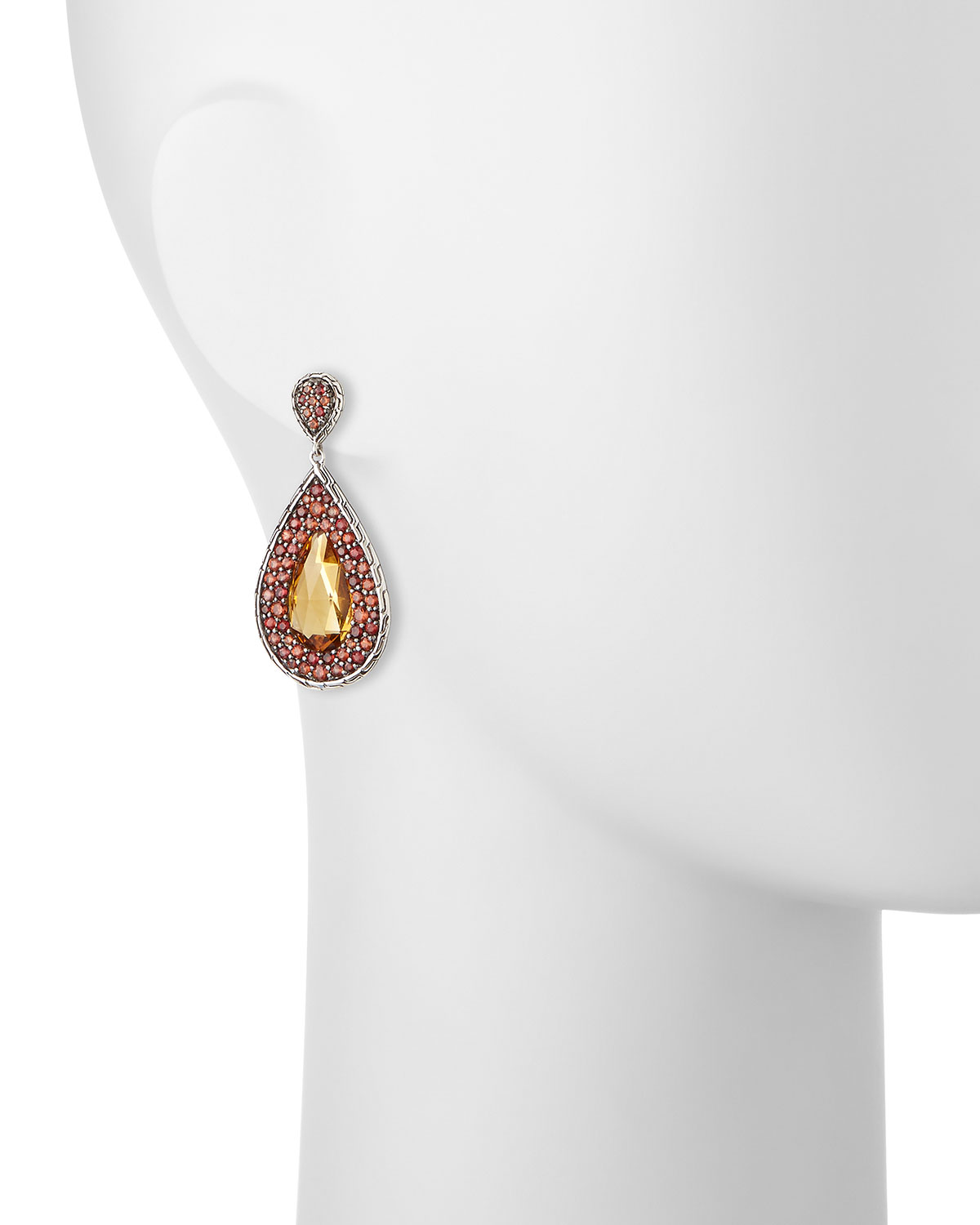 Batu Classic Chain Citrine Drop Earrings