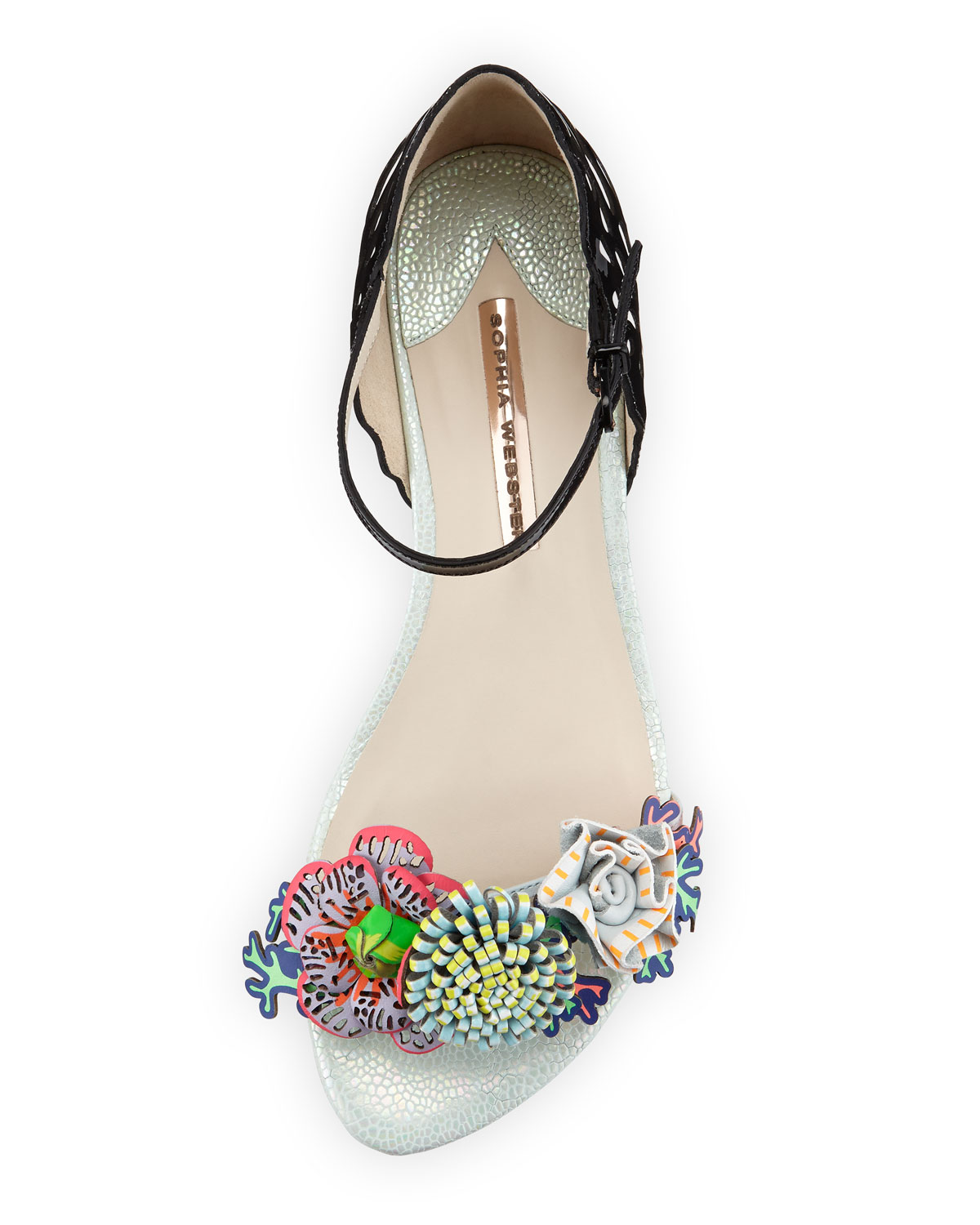 Lilico Underwater Flat Sandal, Black/White
