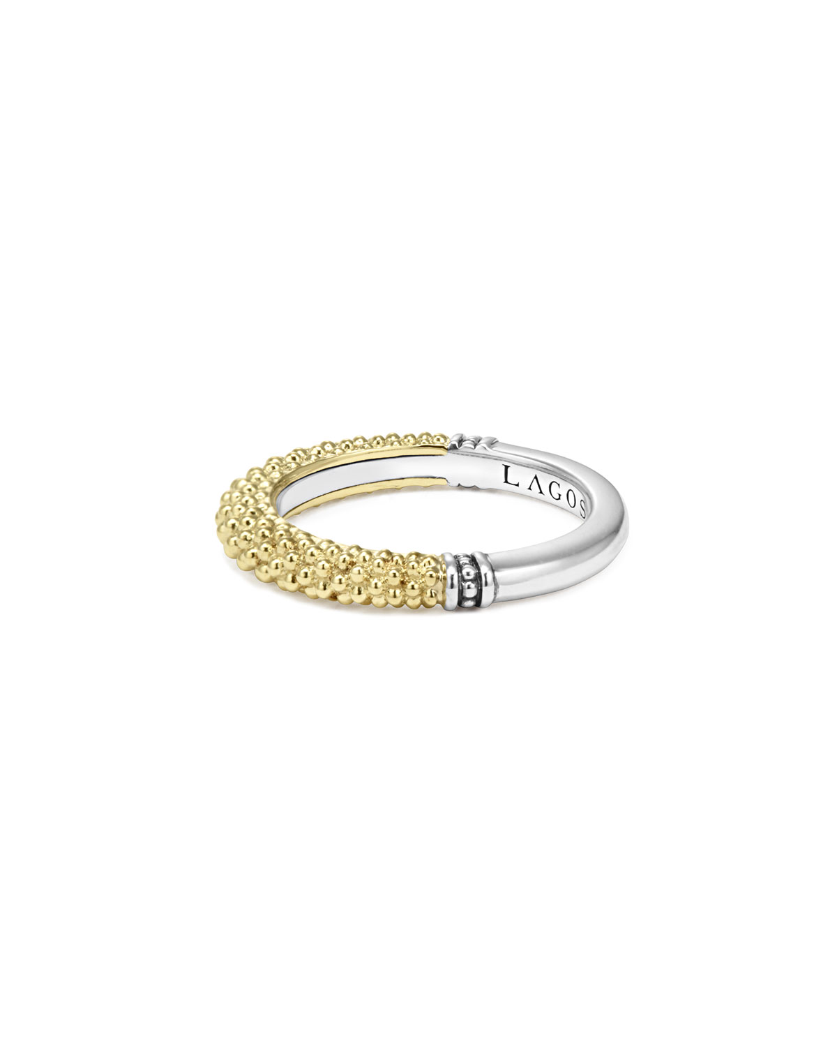 Caviar Beaded Stacking Ring, Size 7