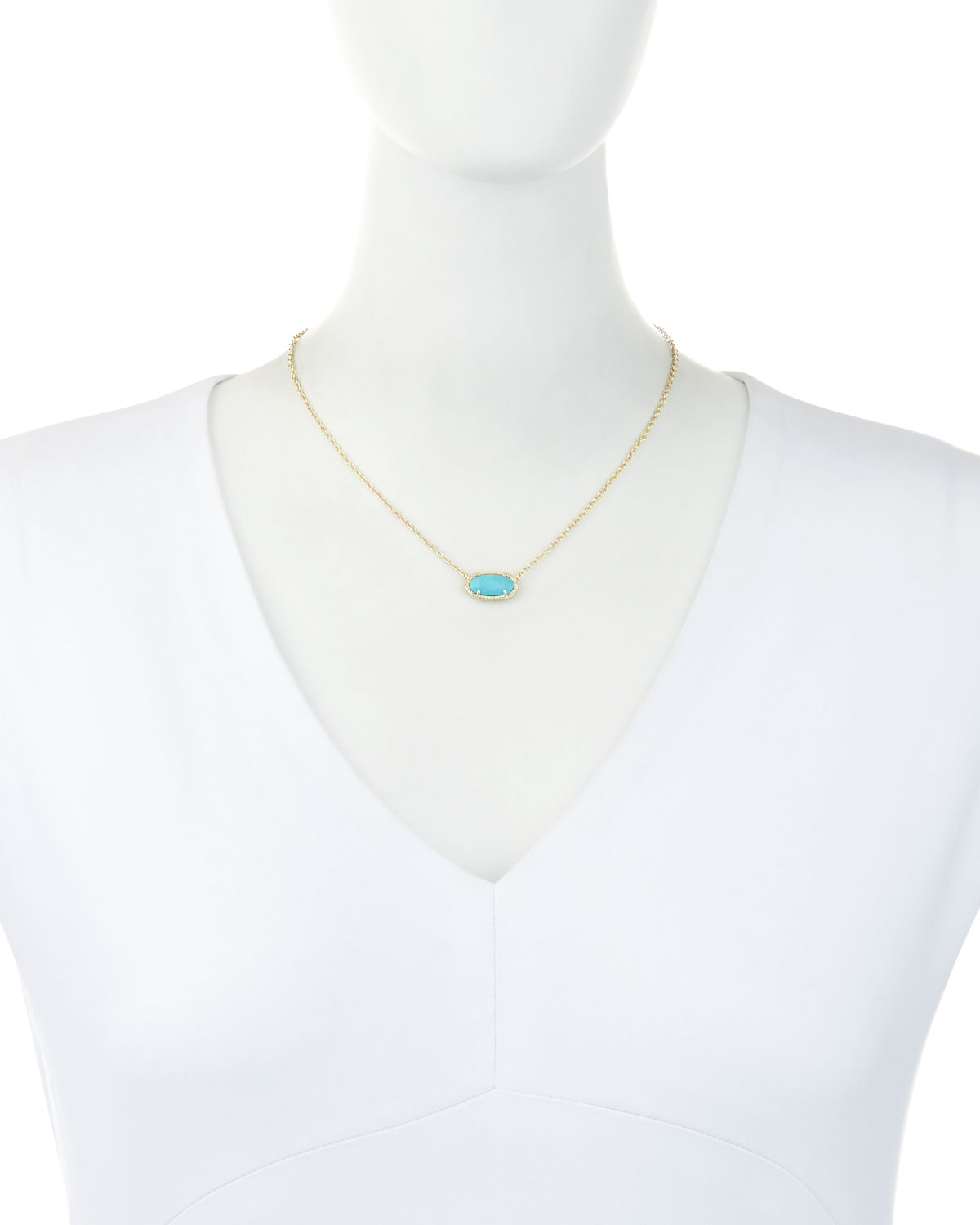 Elisa Magnesite Necklace, Turquoise-Color