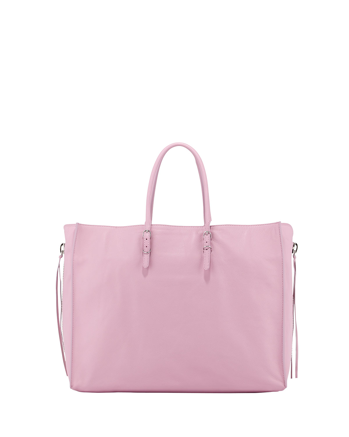 Papier A4 Side Zip Leather Tote Bag, Lavender Pink