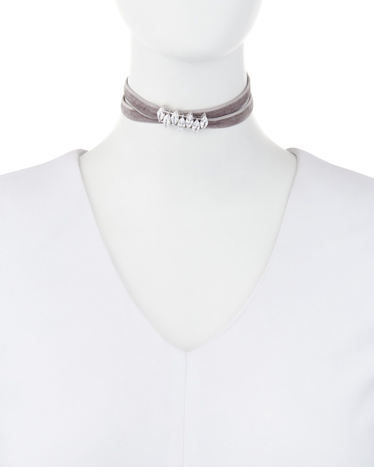 Monarch Mini Velvet Jagged Edge Choker Necklace