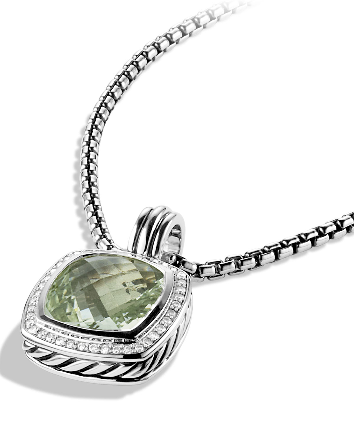 Albion Pendant with Prasiolite and Diamonds