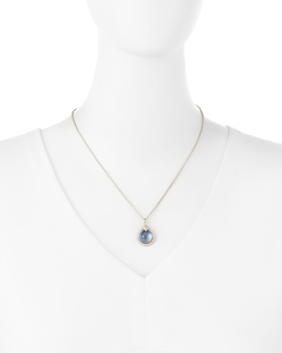 New World Blue Sapphire Triplet Pendant Necklace