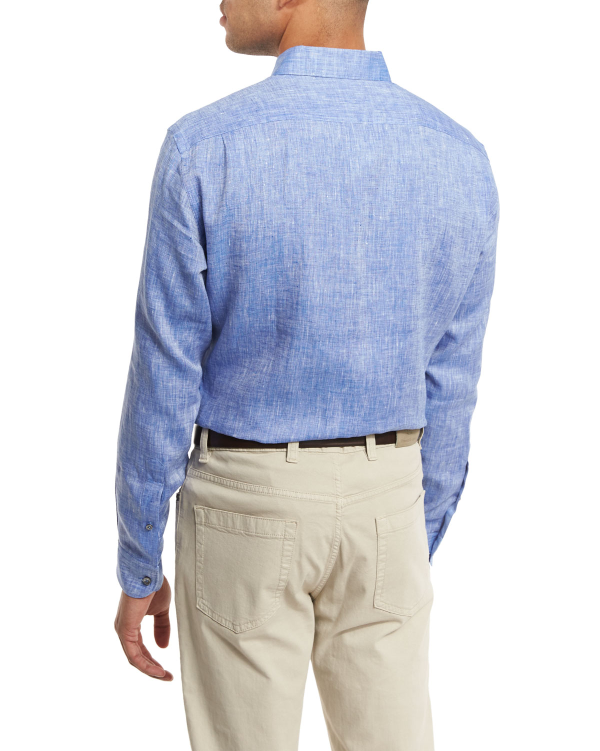 Linen Sport Shirt, Medium Blue