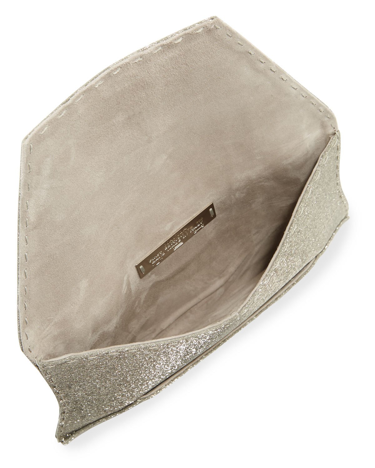 Manila Sparkly Fabric Clutch Bag, Silver