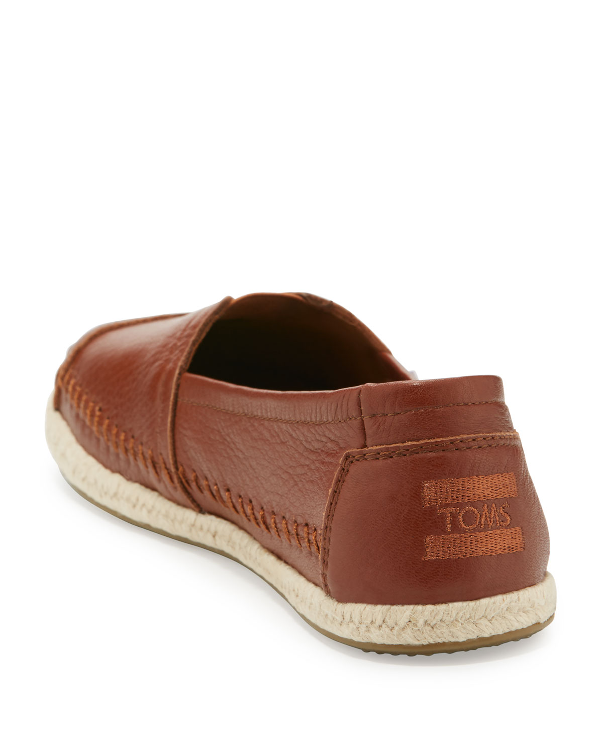 Alpargata Leather Slip-On Flat, Medium Brown