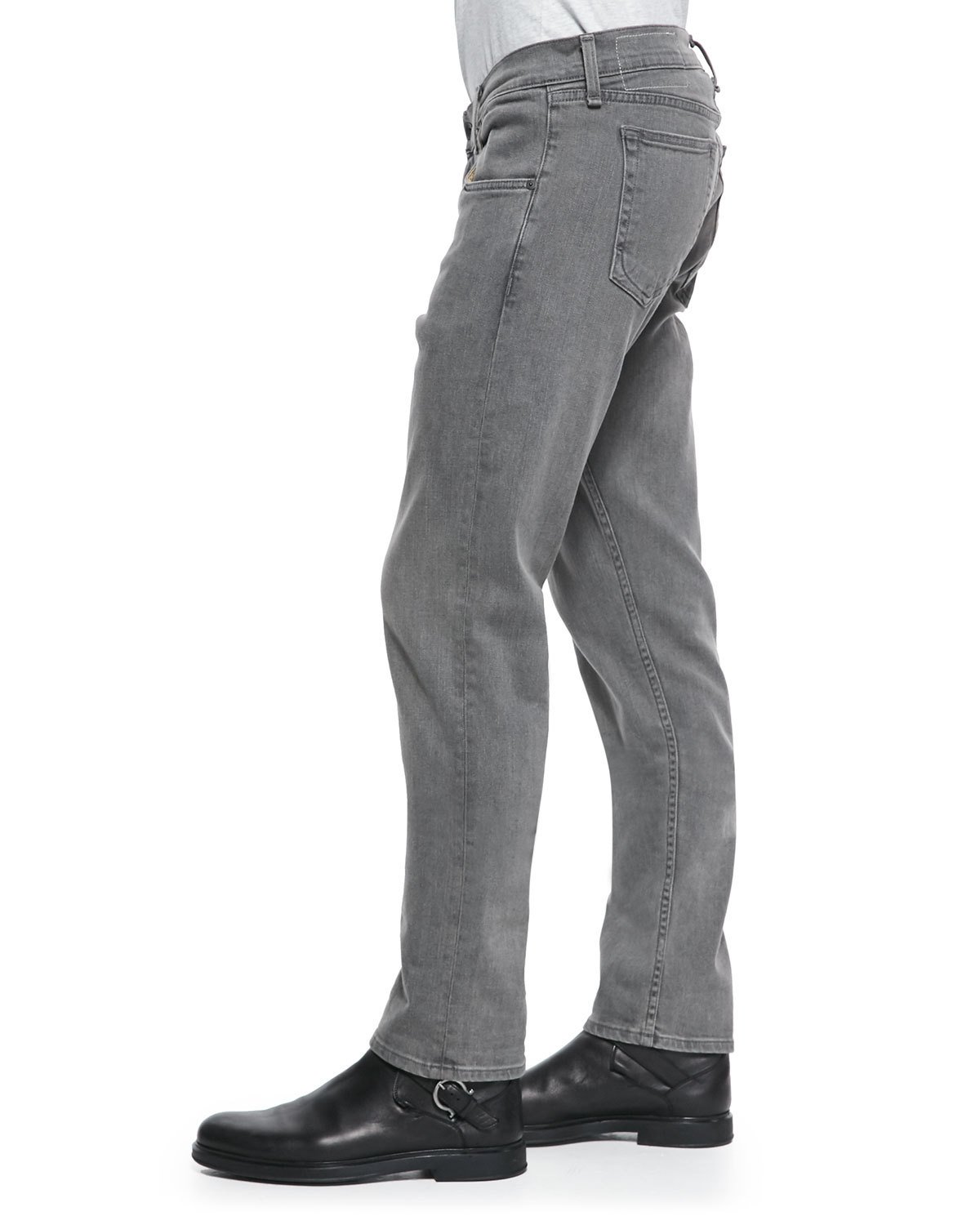 Slim-Leg Skinny Jeans, Iron Gray