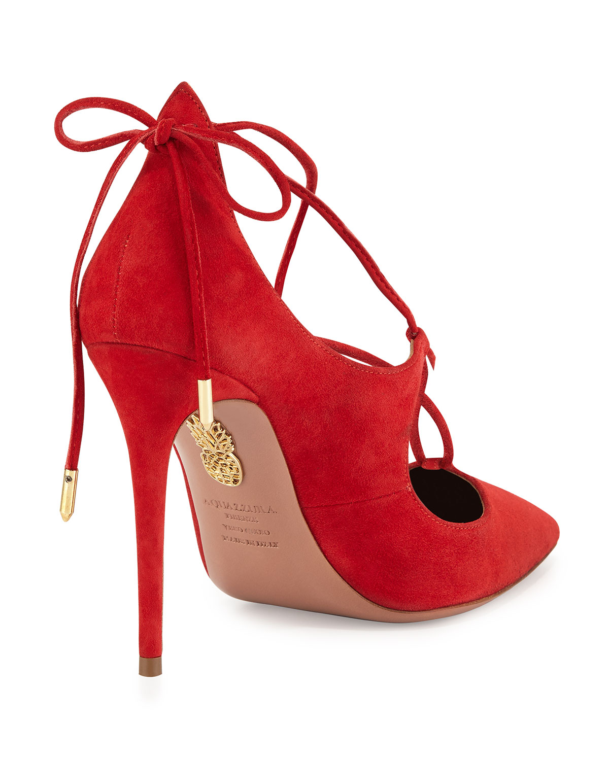 Christy Suede Lace-Up Pump, Lipstick