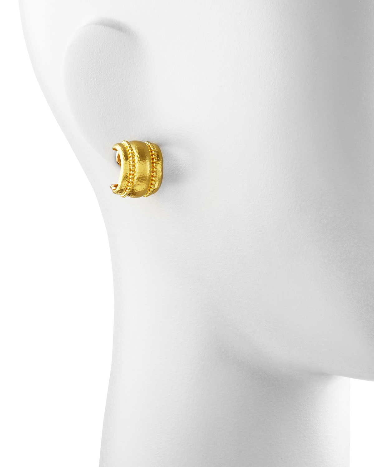 Amalfi Granulated 19k  Gold Huggie Earrings