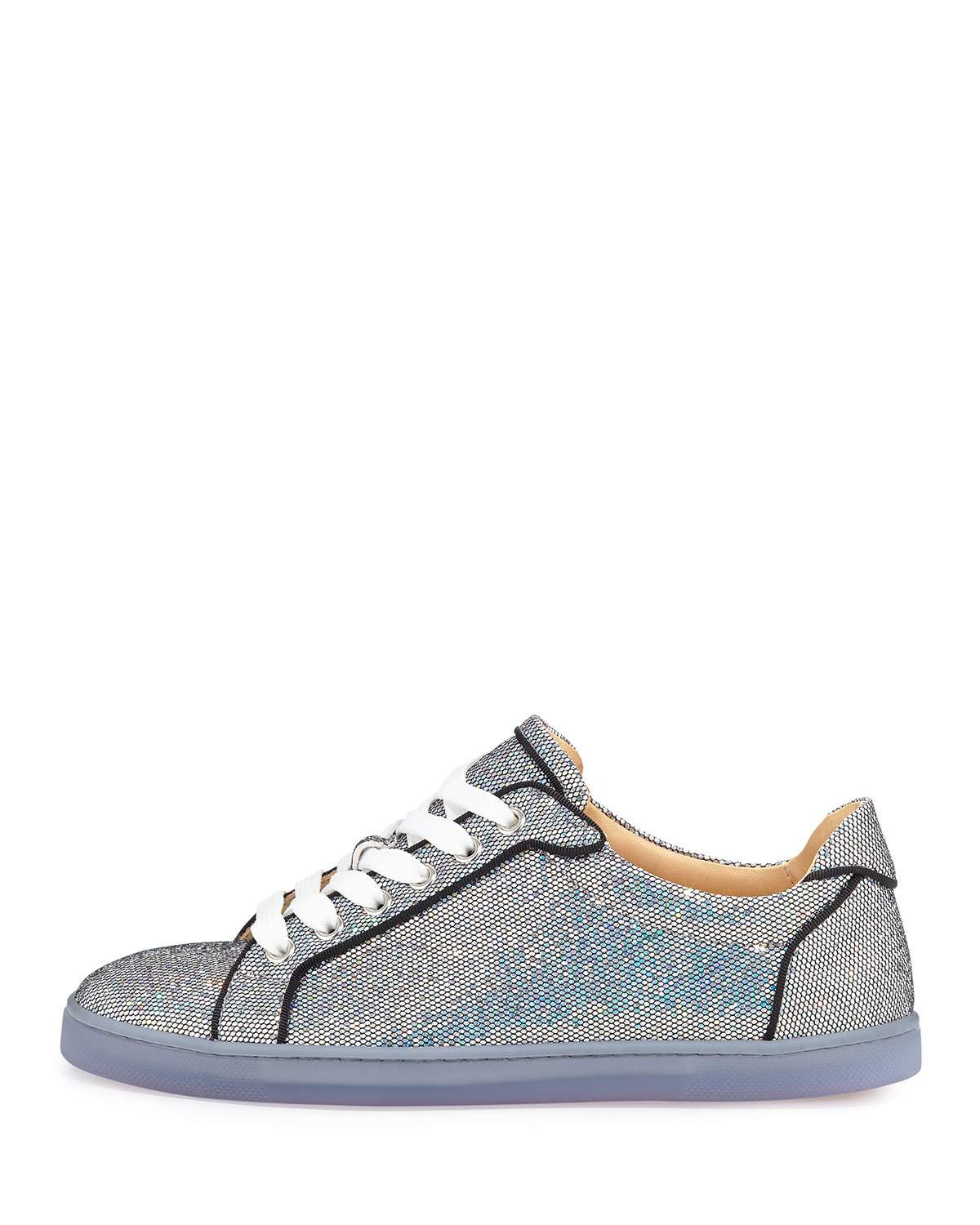 Seava Glitter Disco Red Sole Sneaker, Multi/Silver