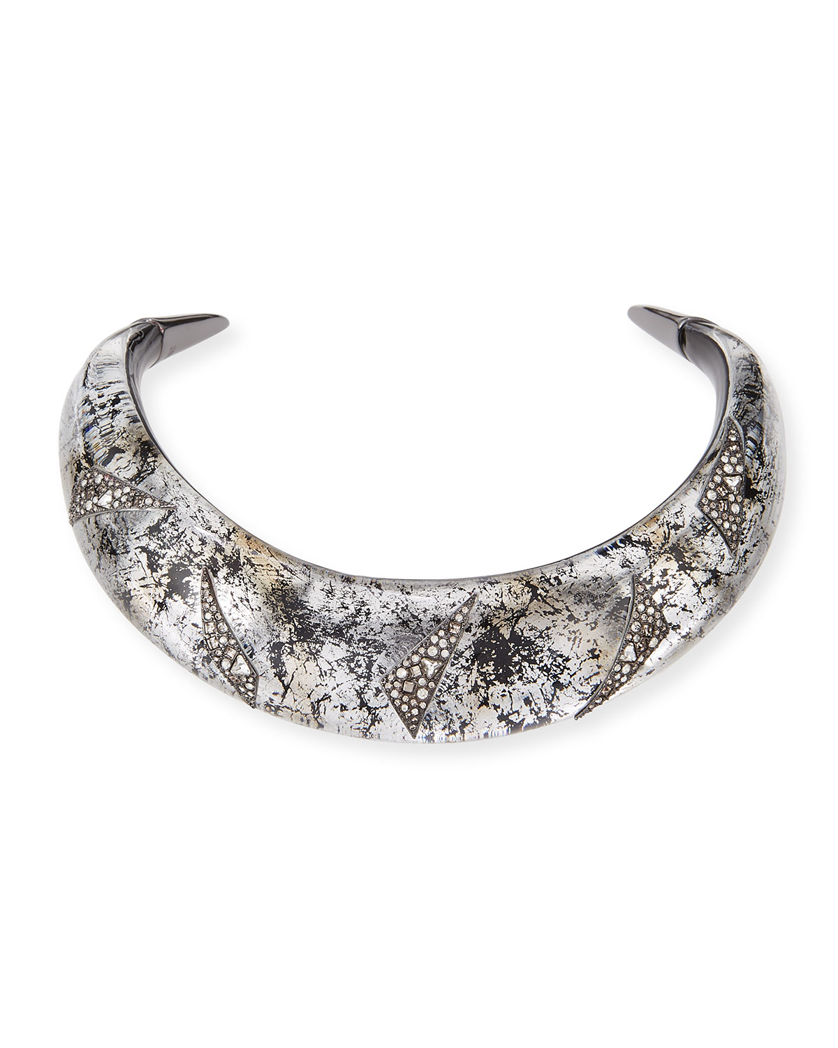 Liquid Medium Collar Necklace with Crystal Shard Detail