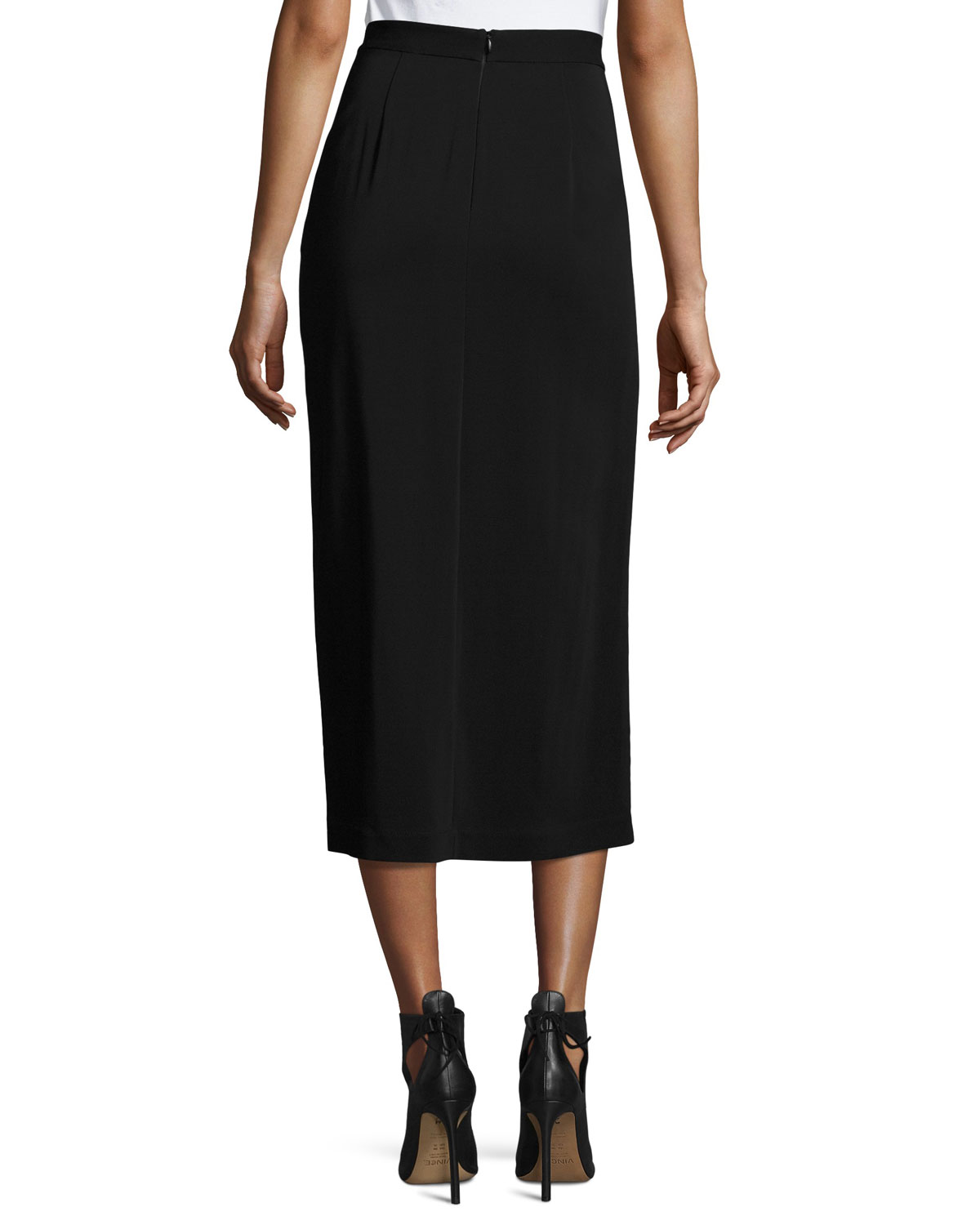 Steve Ponte Midi Skirt, Black