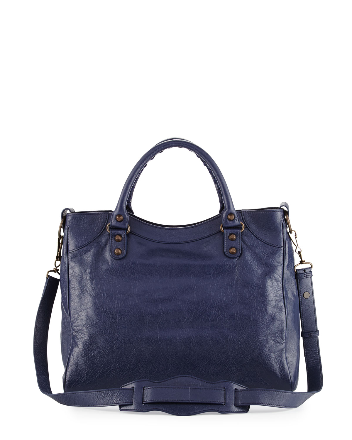 Classic Velo Lambskin Crossbody Bag, Dark Blue