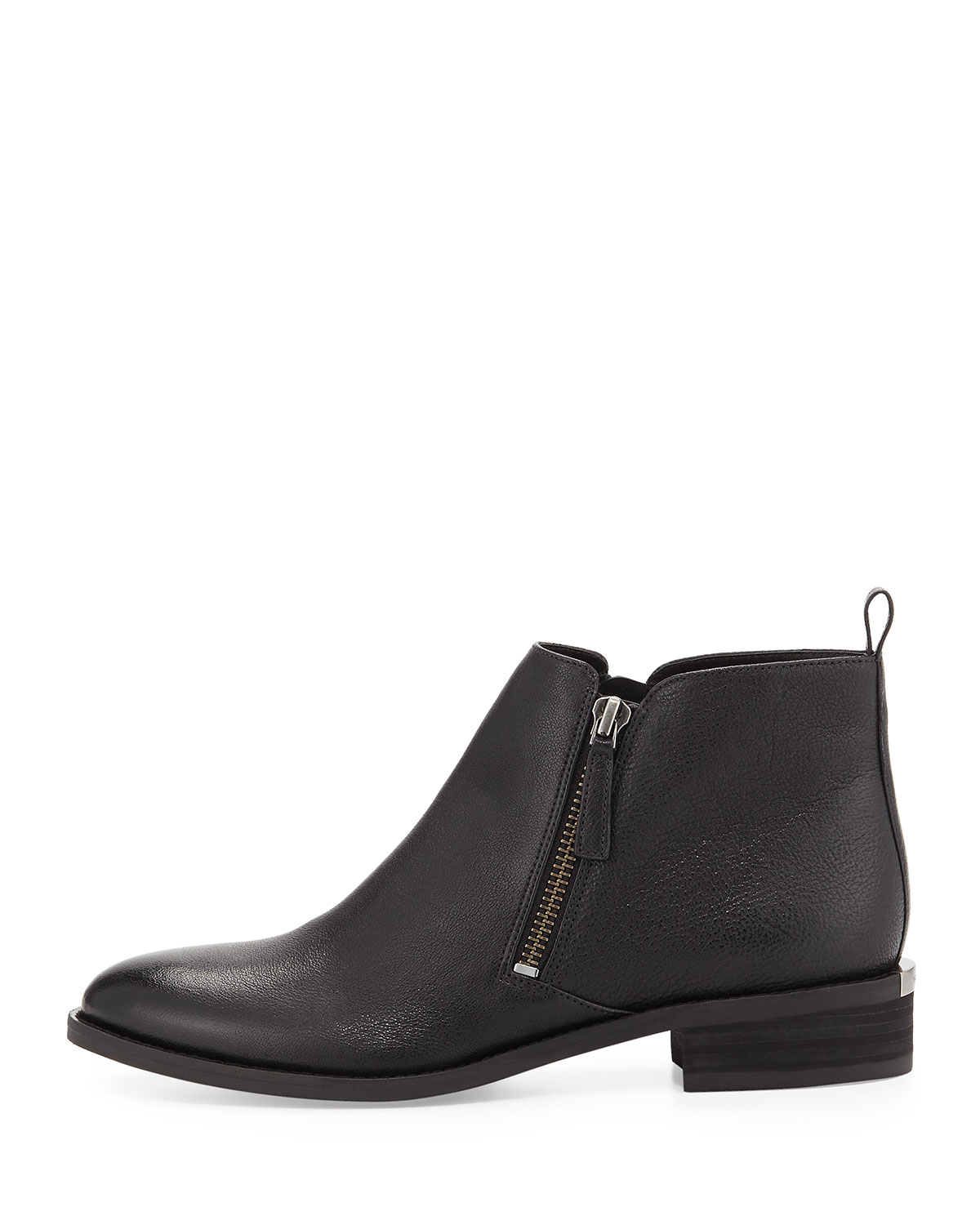 Denver Leather Zip Bootie, Black