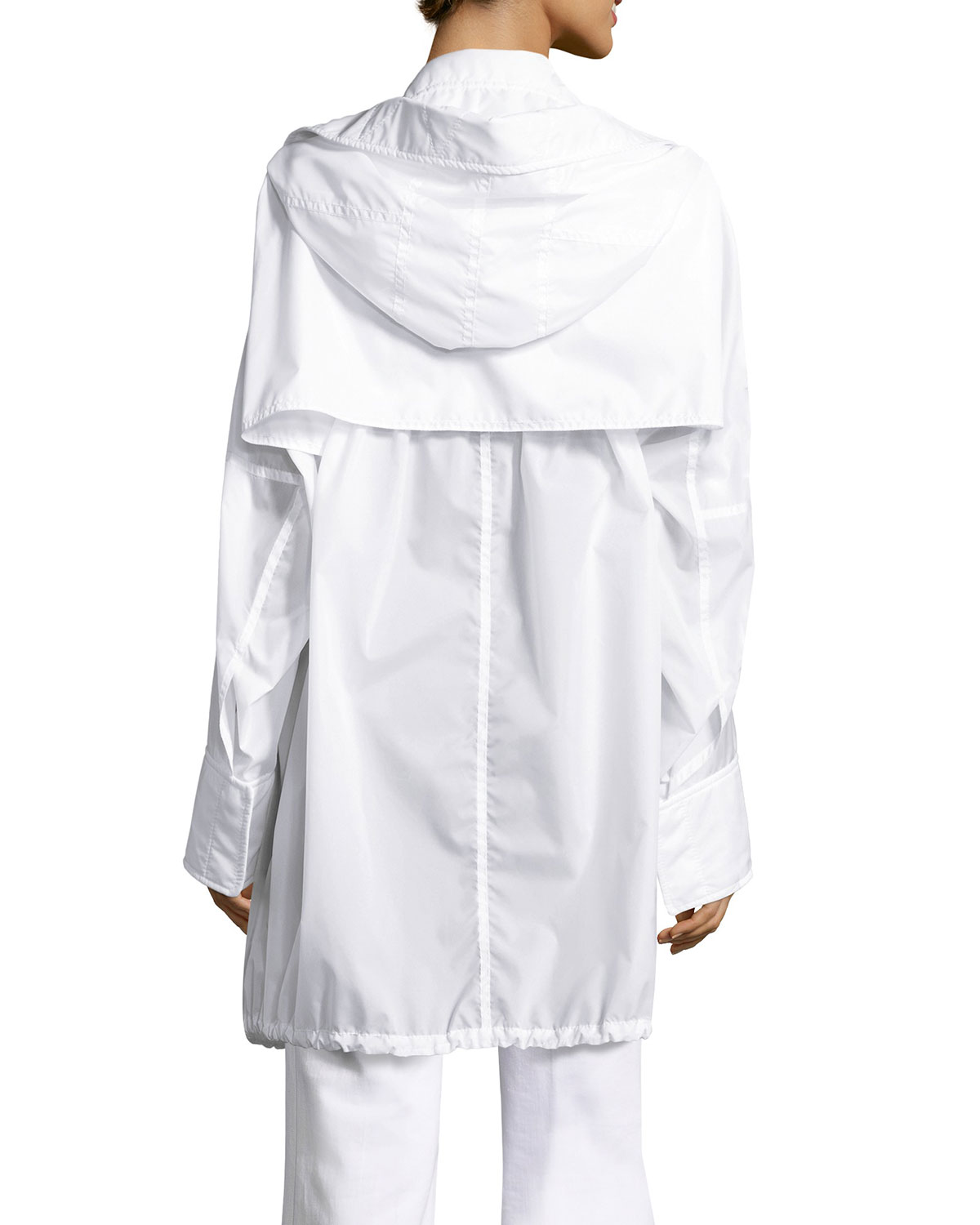 Kempton Hooded Drawstring Jacket, White