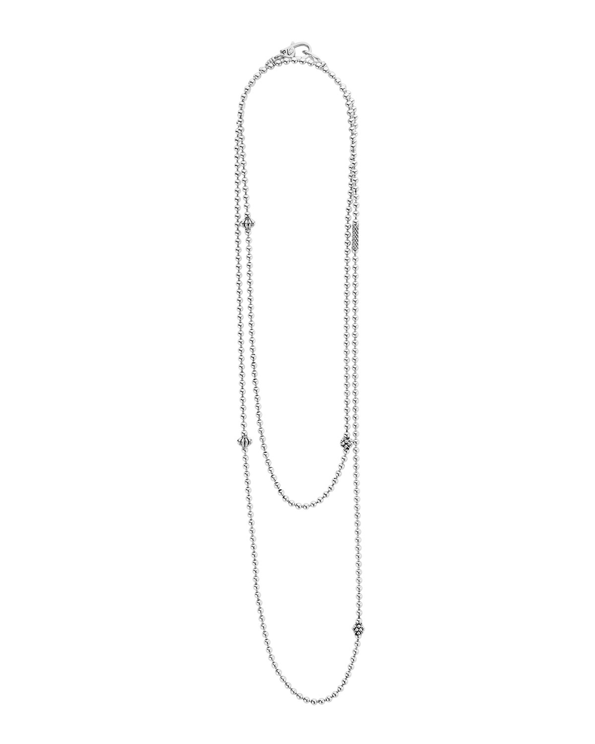 Icon Caviar Ball Chain Necklace, 36"