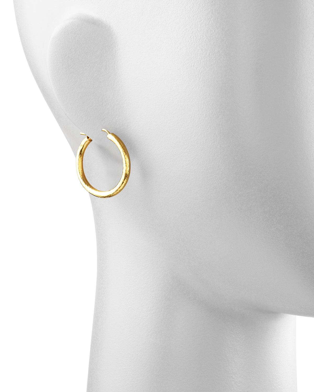 Giant Hammered 19k Gold Hoop Earrings