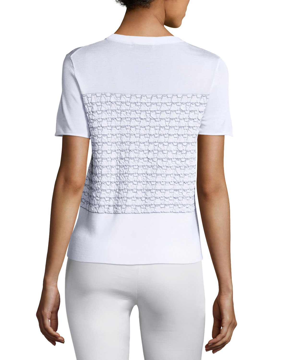 Gwen Textured Knit Tee, White